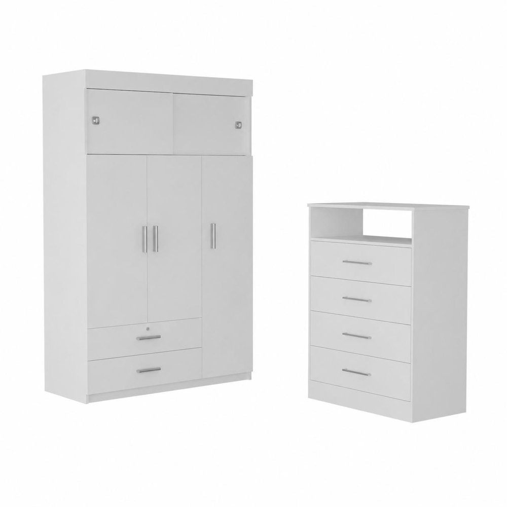 Two Piece White Bedroom Set