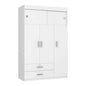 Two Piece White and Natural Bedroom Set