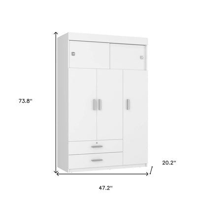 Two Piece White and Natural Bedroom Set