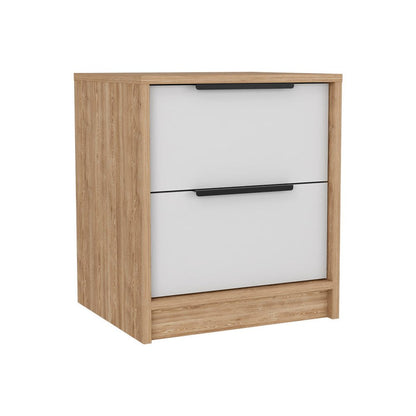 47" White Wood Two Drawer Dresser