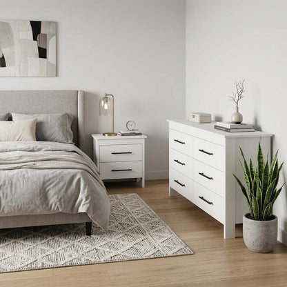 Two Piece White Bedroom Set
