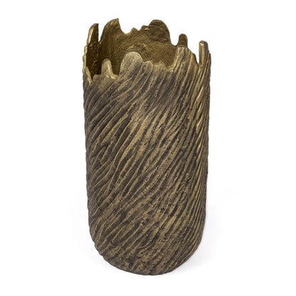 17" Gold Abstract Aluminum Table Vase