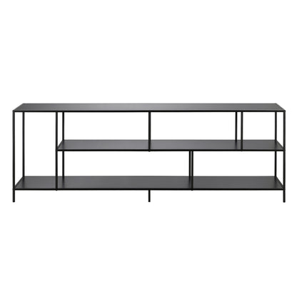 70" Black Metal Open shelving TV Stand