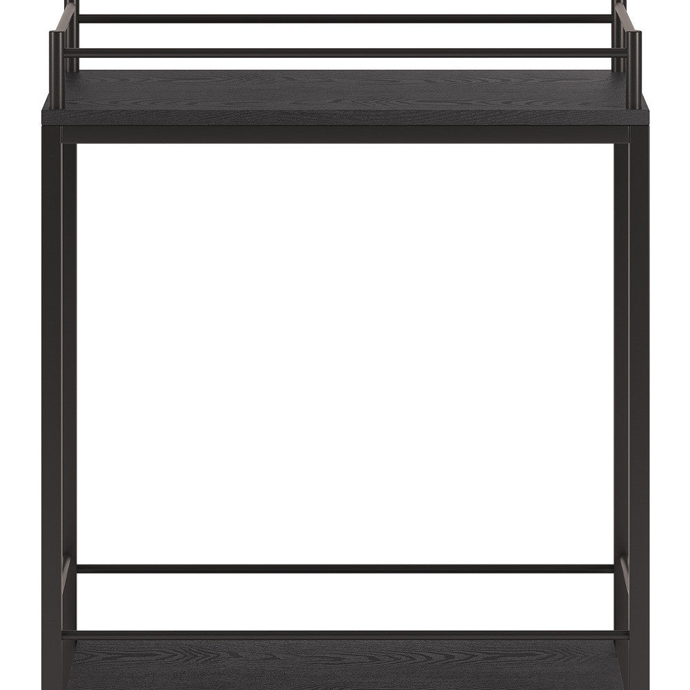 Black Steel Rolling Bar Cart