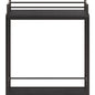 23" Black Steel and Wood Rolling Bar Cart