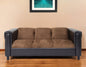 72" Brown Chenille Sofa With Black Legs