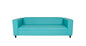 84" Green and White Faux Leather Geometric Sofa With Black Legs