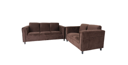 Two Piece Dark Brown Five Person Seating Set