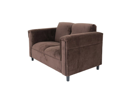 72" Dark Brown And Black Microsuede Loveseat