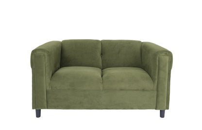 54" Green And Black Microsuede Loveseat