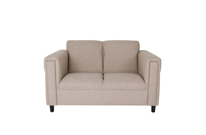 54" Deep Taupe And Black Loveseat