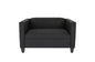 50" Charcoal And Dark Brown Loveseat