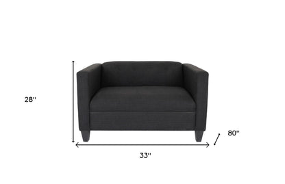 50" Charcoal And Dark Brown Loveseat