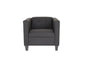 30" Dark Gray Upholstered Tufted Arm Chair