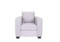 36" Light Gray and Dark Brown Fabric Arm Chair
