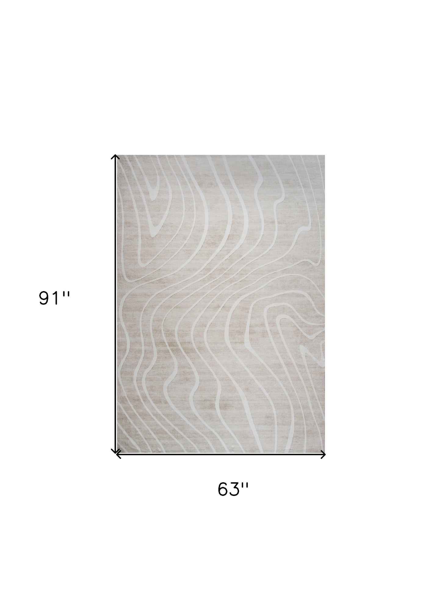 5' X 8' Beige and Ivory Abstract Distressed Area Rug