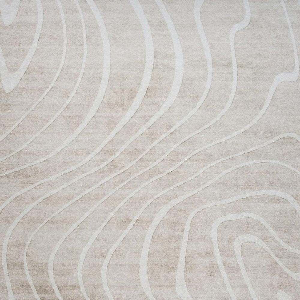 5' X 8' Beige and Ivory Abstract Distressed Area Rug