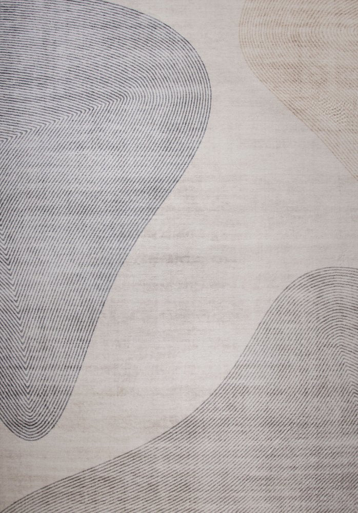 5' X 8' Beige and Brown Abstract Distressed Area Rug