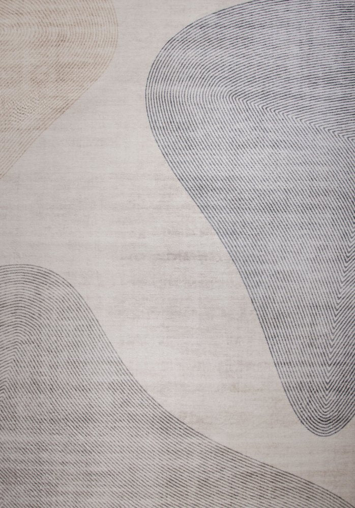 5' X 8' Beige and Brown Abstract Distressed Area Rug