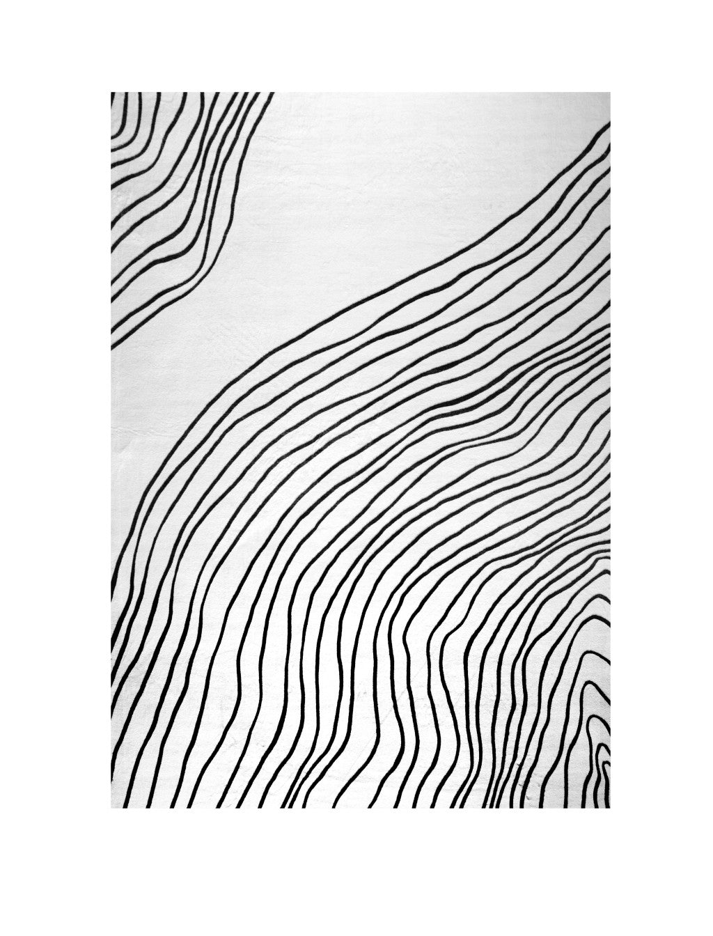 5' X 8' Black and White Abstract Distressed Area Rug