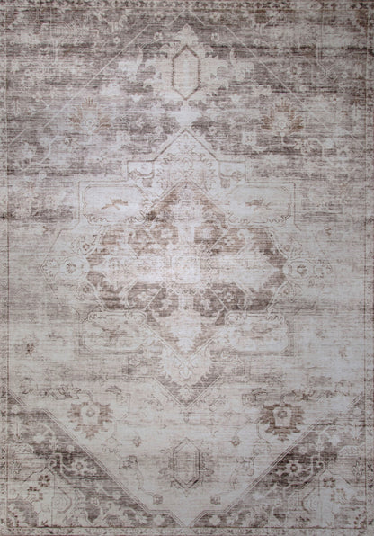 8' X 11' Brown and Ivory Oriental Area Rug