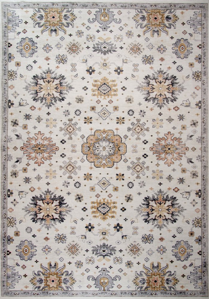 4' X 6' Cream Floral Area Rug