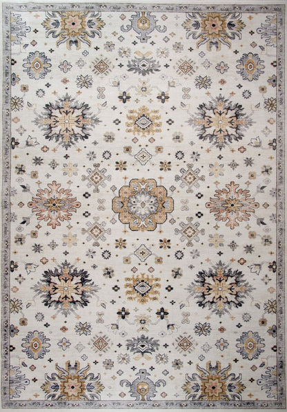 4' X 6' Cream Floral Area Rug