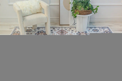 8' X 11' Gray and Gold Floral Area Rug