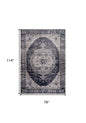7' X 10' Black and Gray Oriental Area Rug