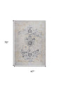 4' X 6' Gray and Gold Oriental Area Rug