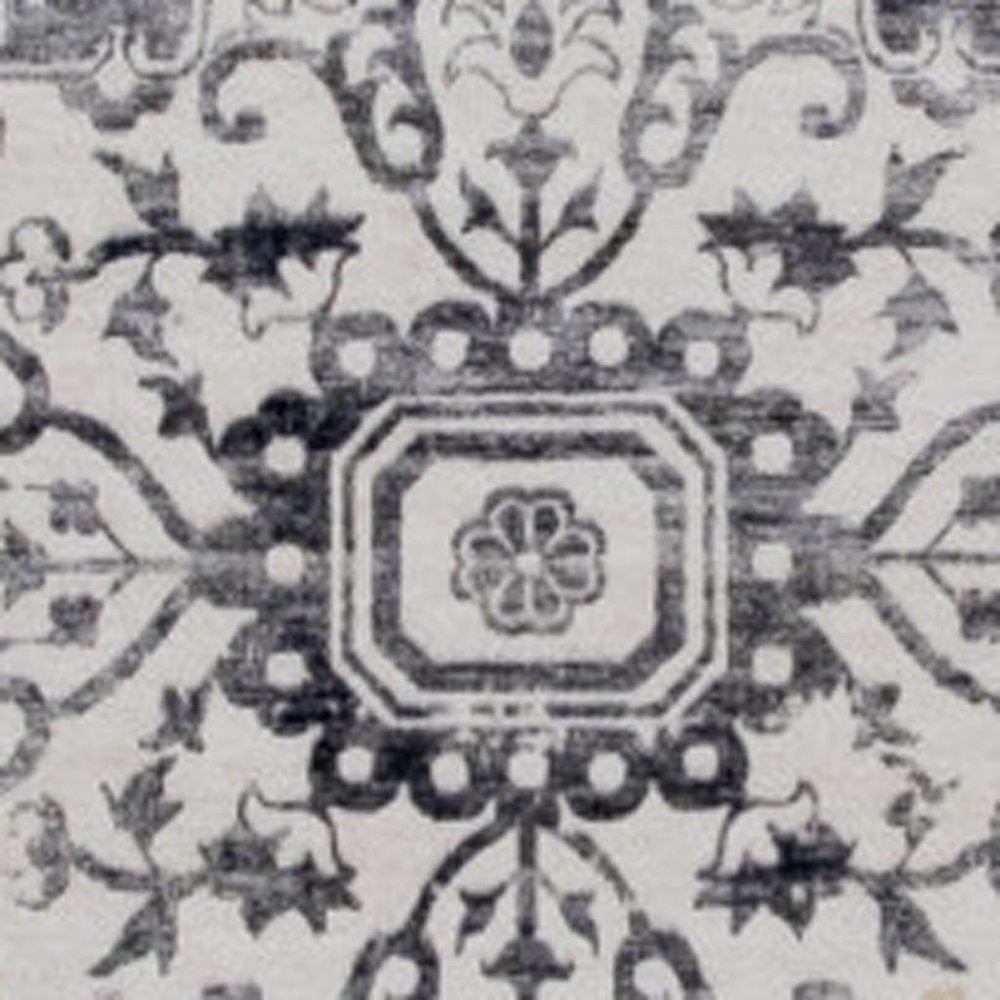 4' X 6' Gray and Gold Oriental Area Rug