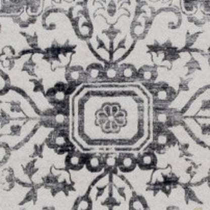 4' X 6' Gray and Gold Oriental Area Rug