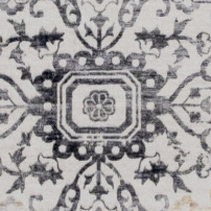 5' X 8' Gray and Gold Oriental Area Rug