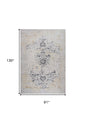 8' X 11' Gray and Gold Oriental Area Rug