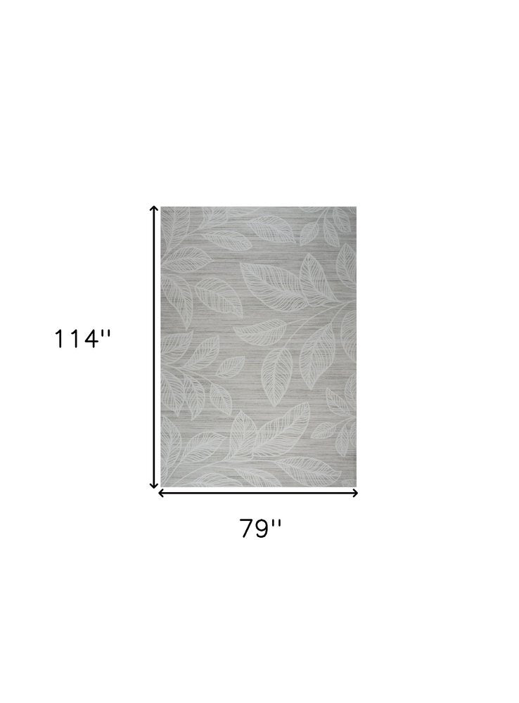 7' X 10' Beige and Ivory Floral Distressed Area Rug