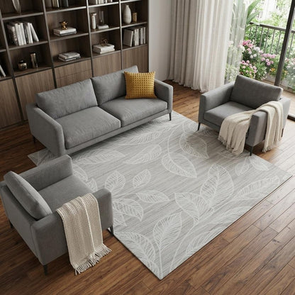 8' X 11' Beige and Ivory Floral Distressed Area Rug