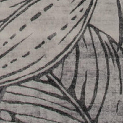 5' X 8' Gray and Brown Floral Distressed Area Rug