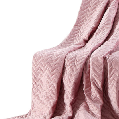 Blush Quilted PolYester Solid Color Weighted Twin Blanket