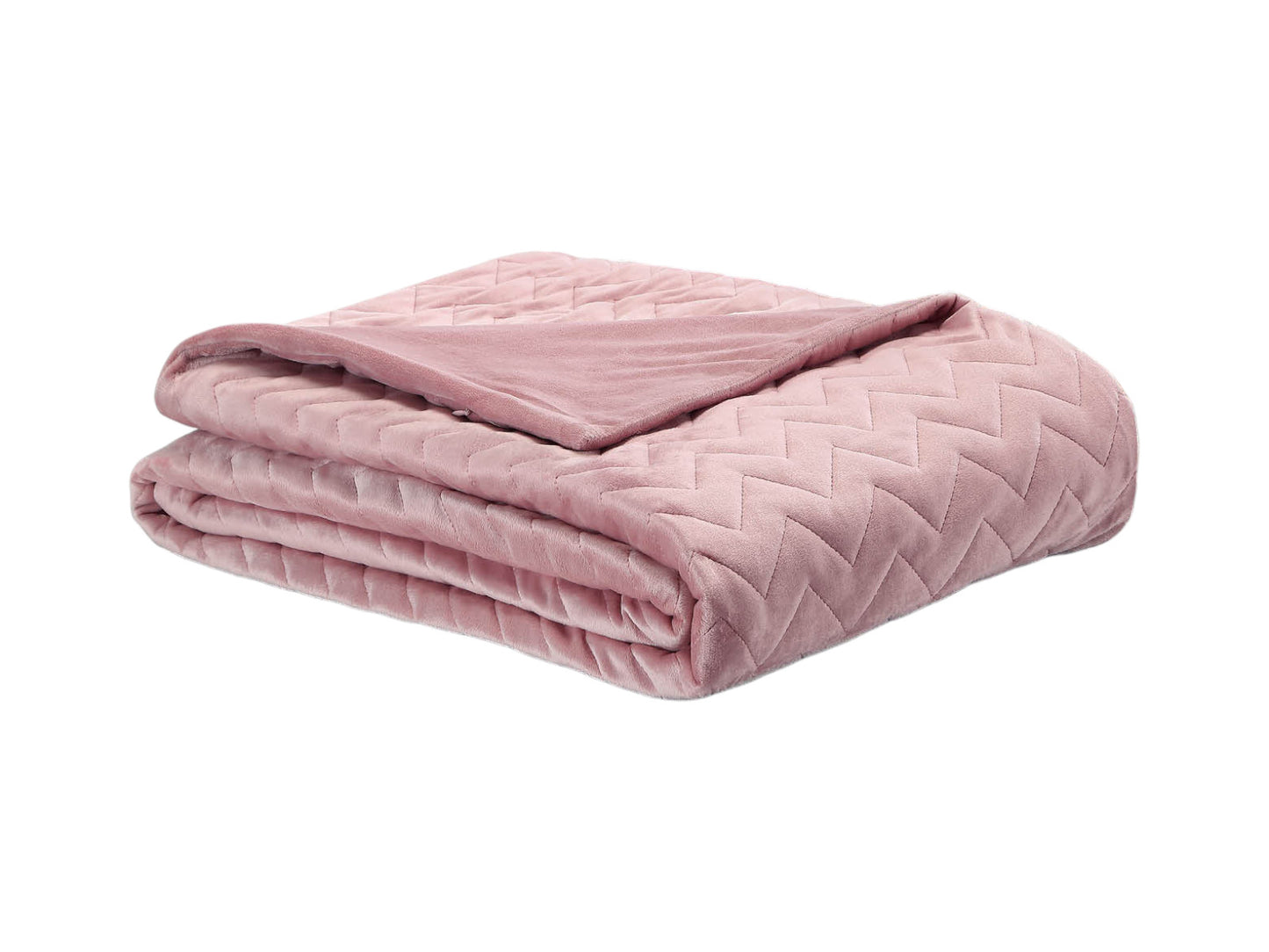 Blush Quilted PolYester Solid Color Weighted Twin Blanket