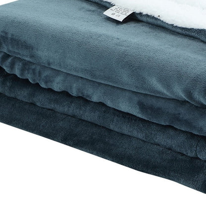 80" X 60" Hunter Green Knitted Polyester Plush Throw Blanket