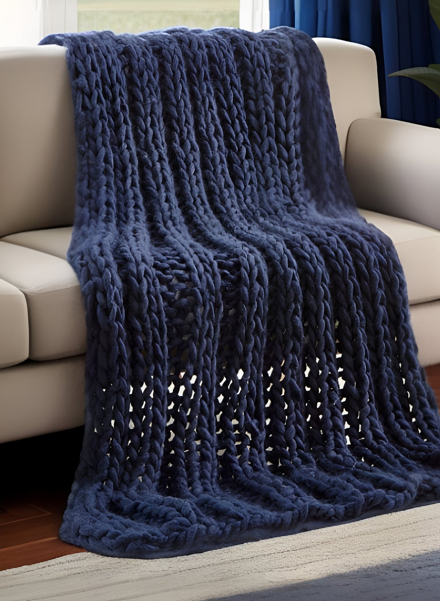 60" X 40" Dark Slate Gray Knitted Polyester Throw Blanket