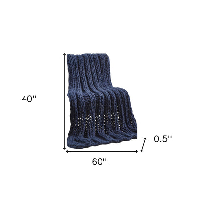 60" X 40" Dark Slate Gray Knitted Polyester Throw Blanket