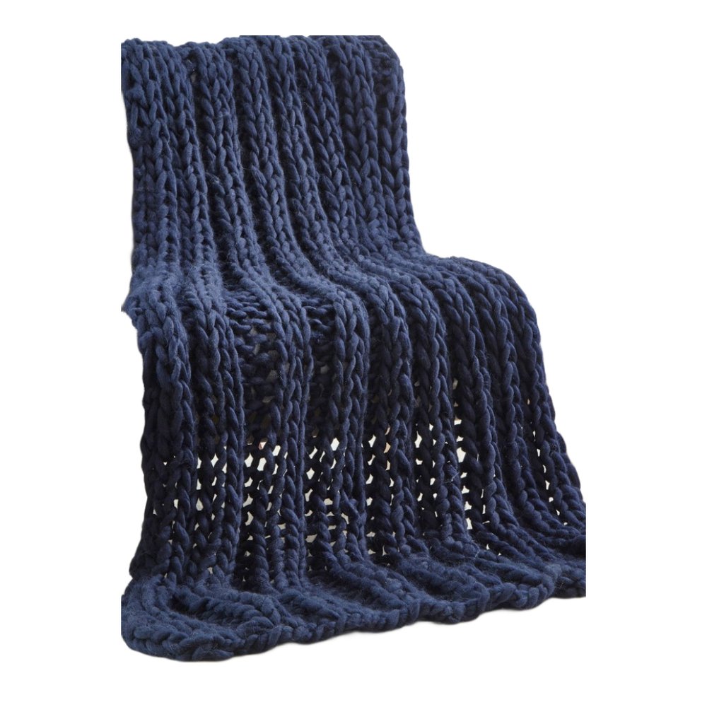 60" X 40" Dark Slate Gray Knitted Polyester Throw Blanket