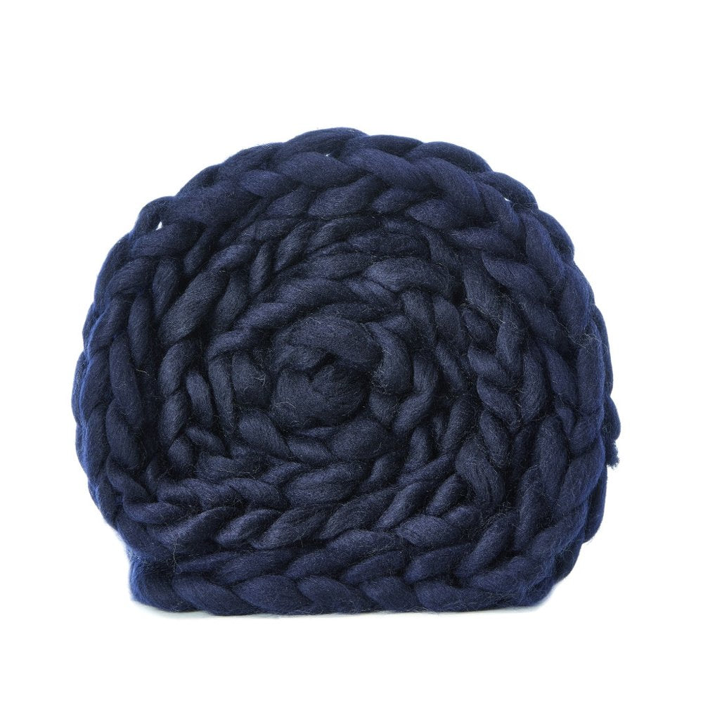 70" X 50" Navy Blue Knitted Polyester Throw Blanket