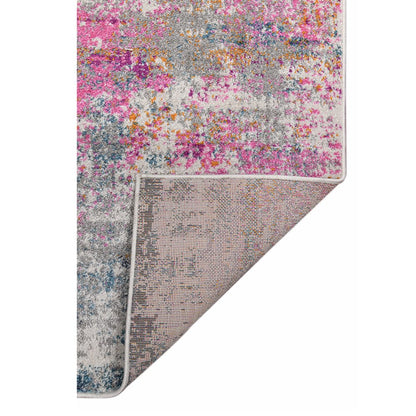 9' X 12' Orange Pink And Gray Area Rug