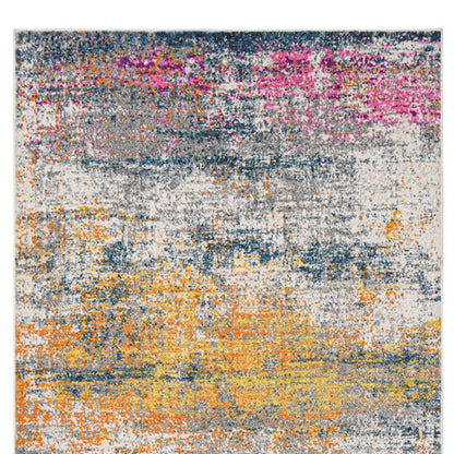 5' X 7' Pink and Orange Abstract Power Loom Area Rug