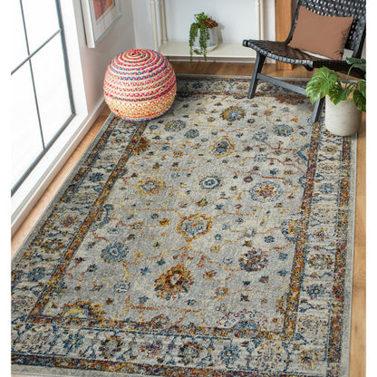 2' X 3' Gray Rust And Blue Area Rug