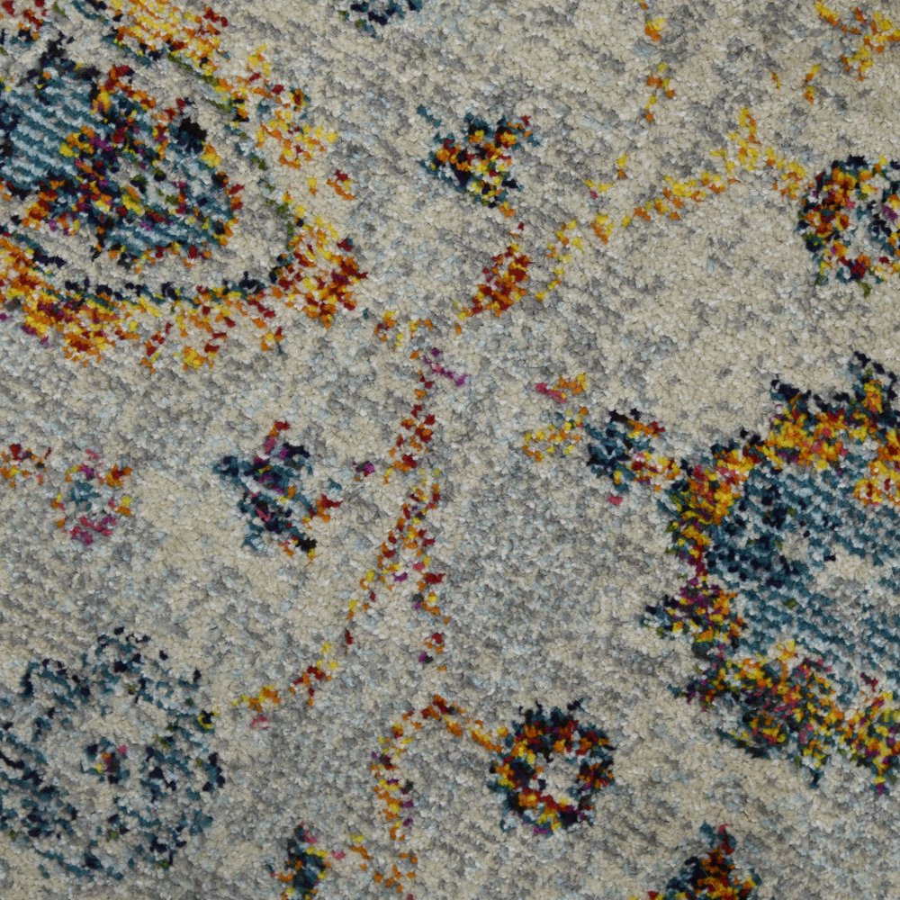2' X 3' Gray Rust And Blue Area Rug