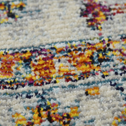 2' X 3' Gray Rust And Blue Area Rug