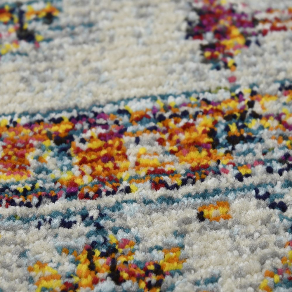 2' X 3' Gray Rust And Blue Area Rug